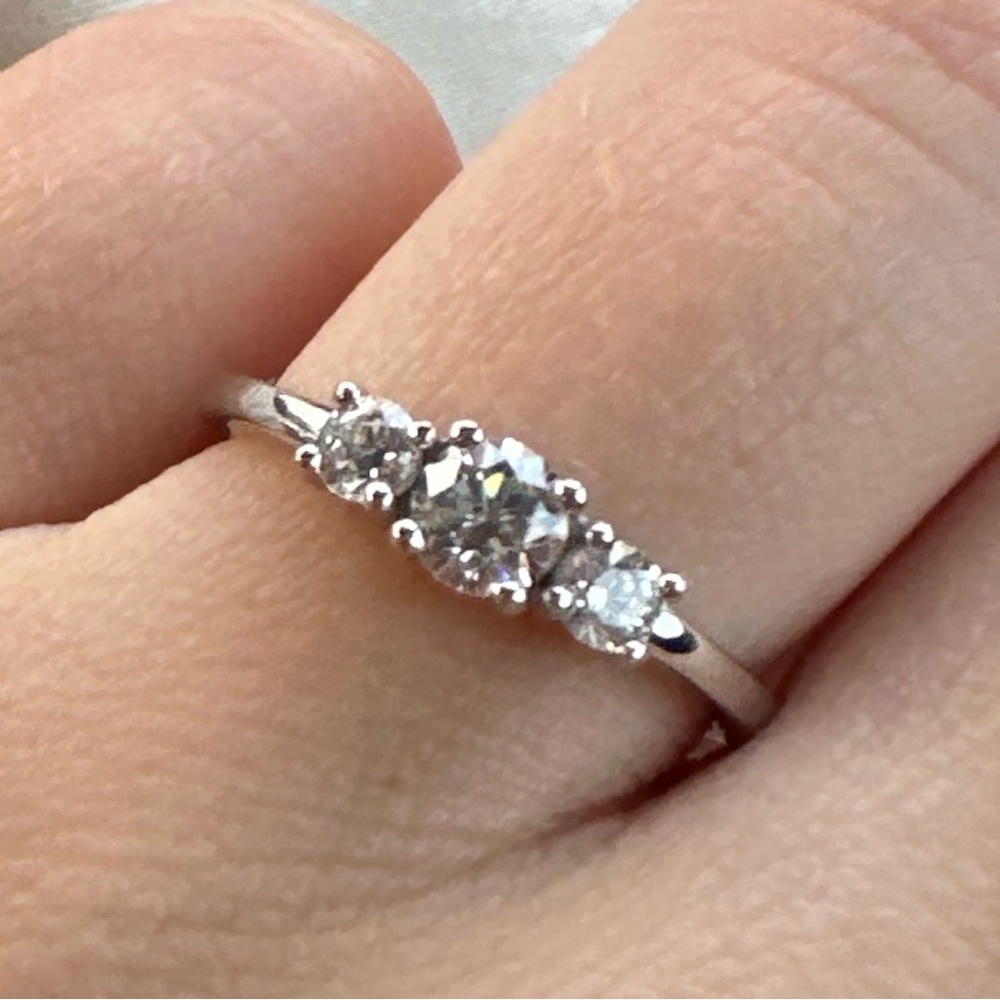 Delicate Silver 925 Crown Ring With Diamonds - image 5